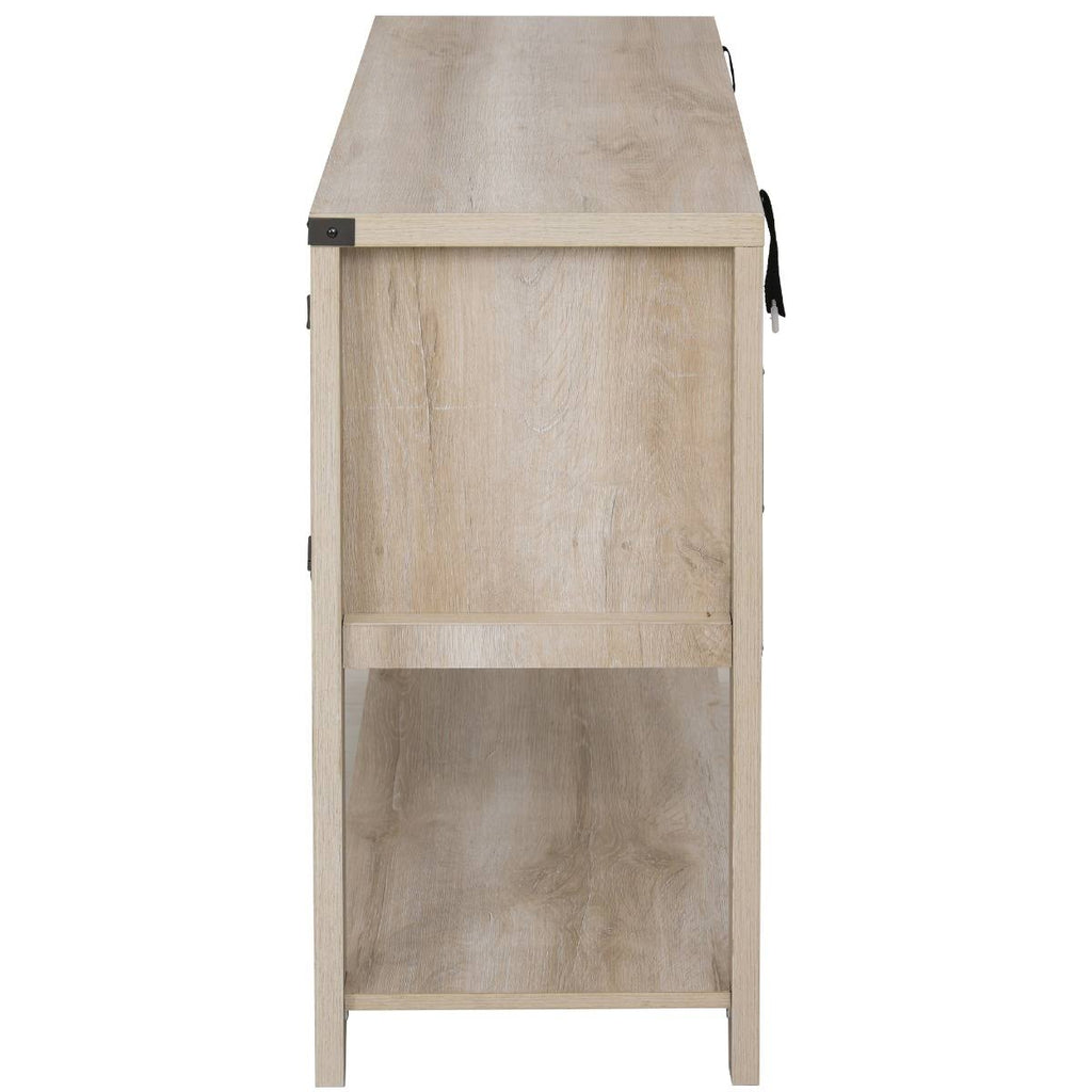 Oak 2-Door Storage Cabinet with Bottom Shelf H2393