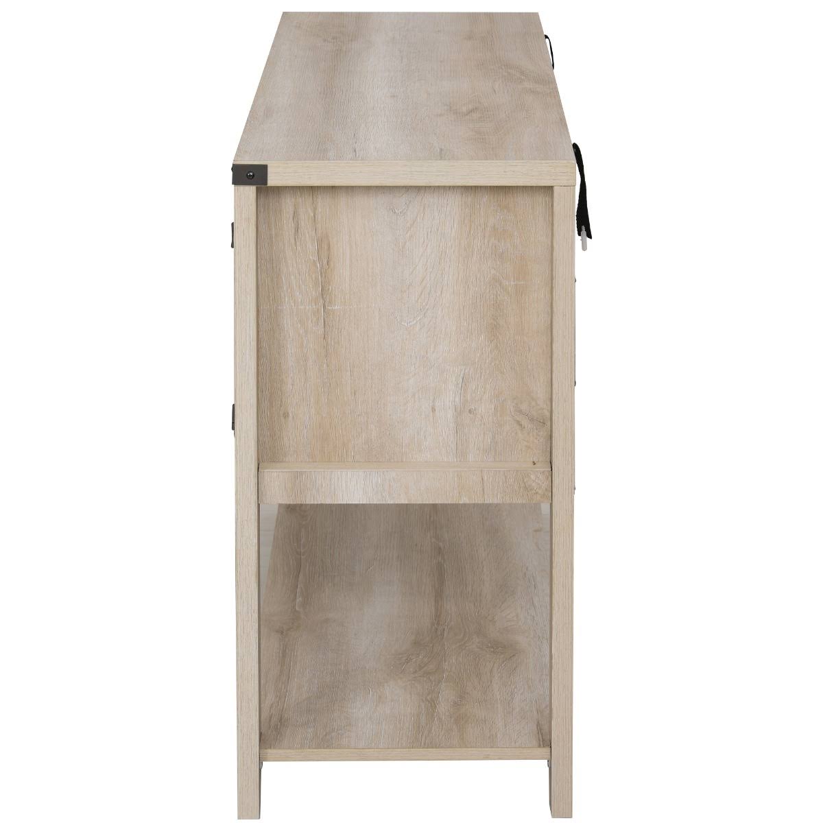 Oak 2-Door Storage Cabinet with Bottom Shelf H2393