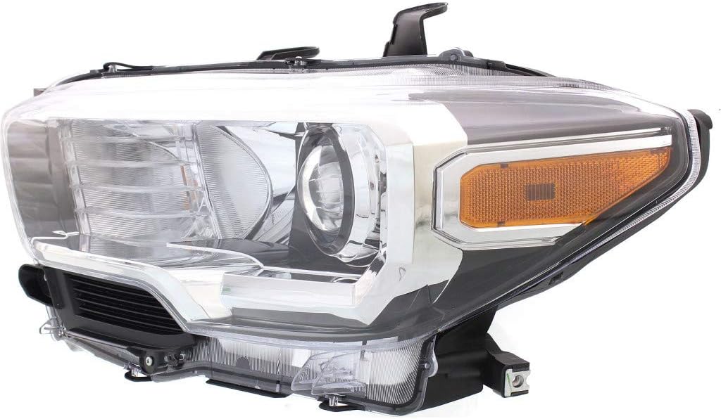Headlight Assembly Halogen DRL Black Trim Driver Side R1548