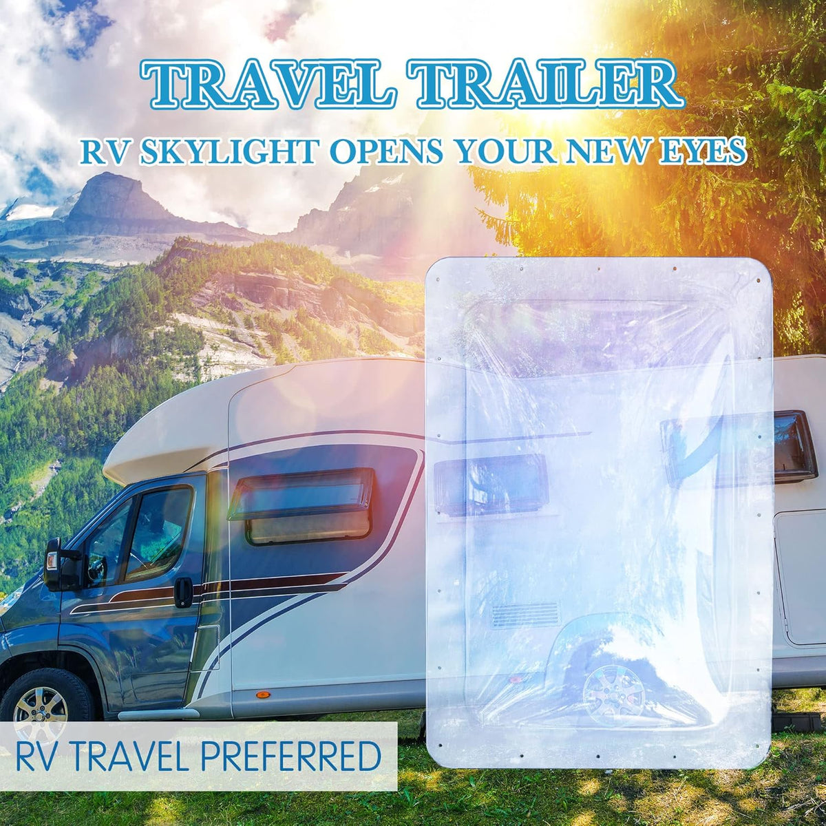 Transparent RV Skylight Kit 14 x 22 Inch ID, 18 x 26 Inch OD T6449