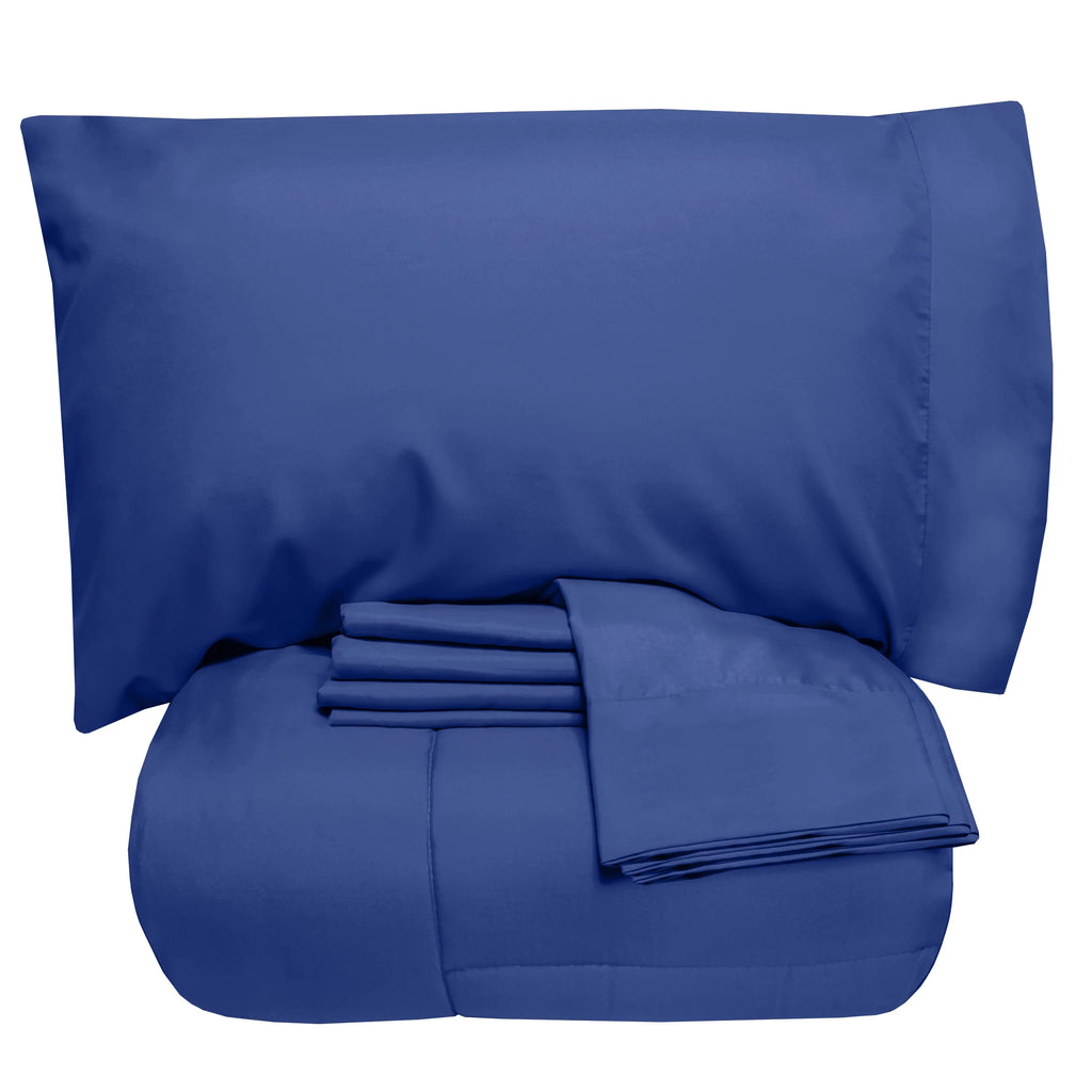 7 Piece Down Alternative Comforter & Sheet Set Full Royal Blue R184086