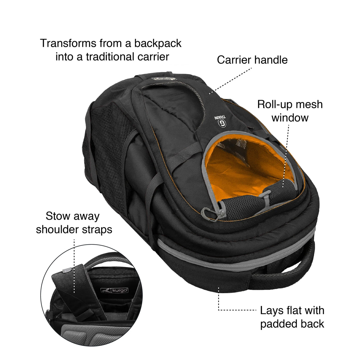 Dog Carrier Backpack with Chest Straps & Hip Belt J324055