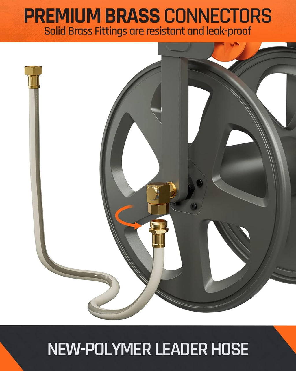 Wall Mounted Metal Hose Reel with Detachable Basket I780585