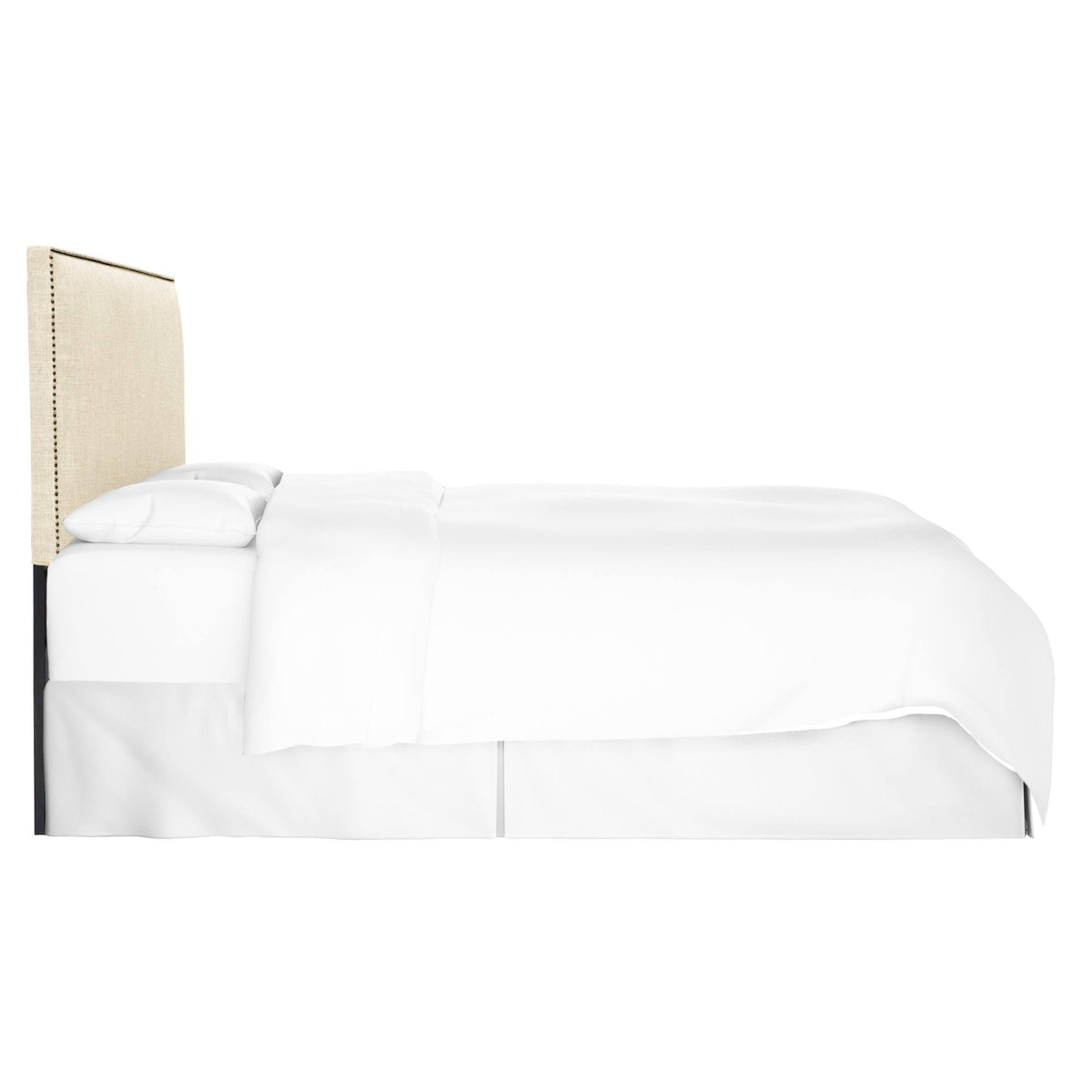 Cream Linen Headboard with Brass Nailbuttons N582295