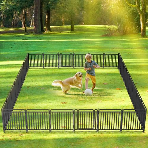 32 Inch 16 Panels Foldable Metal Dog Playpen with Doors O8366