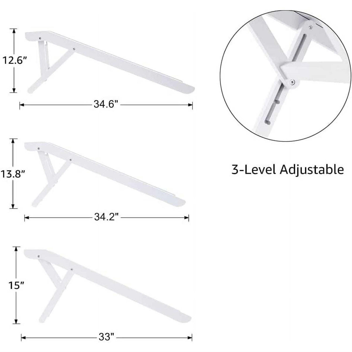 Foldable Wooden Pet Ramp Adjustable Height T5457