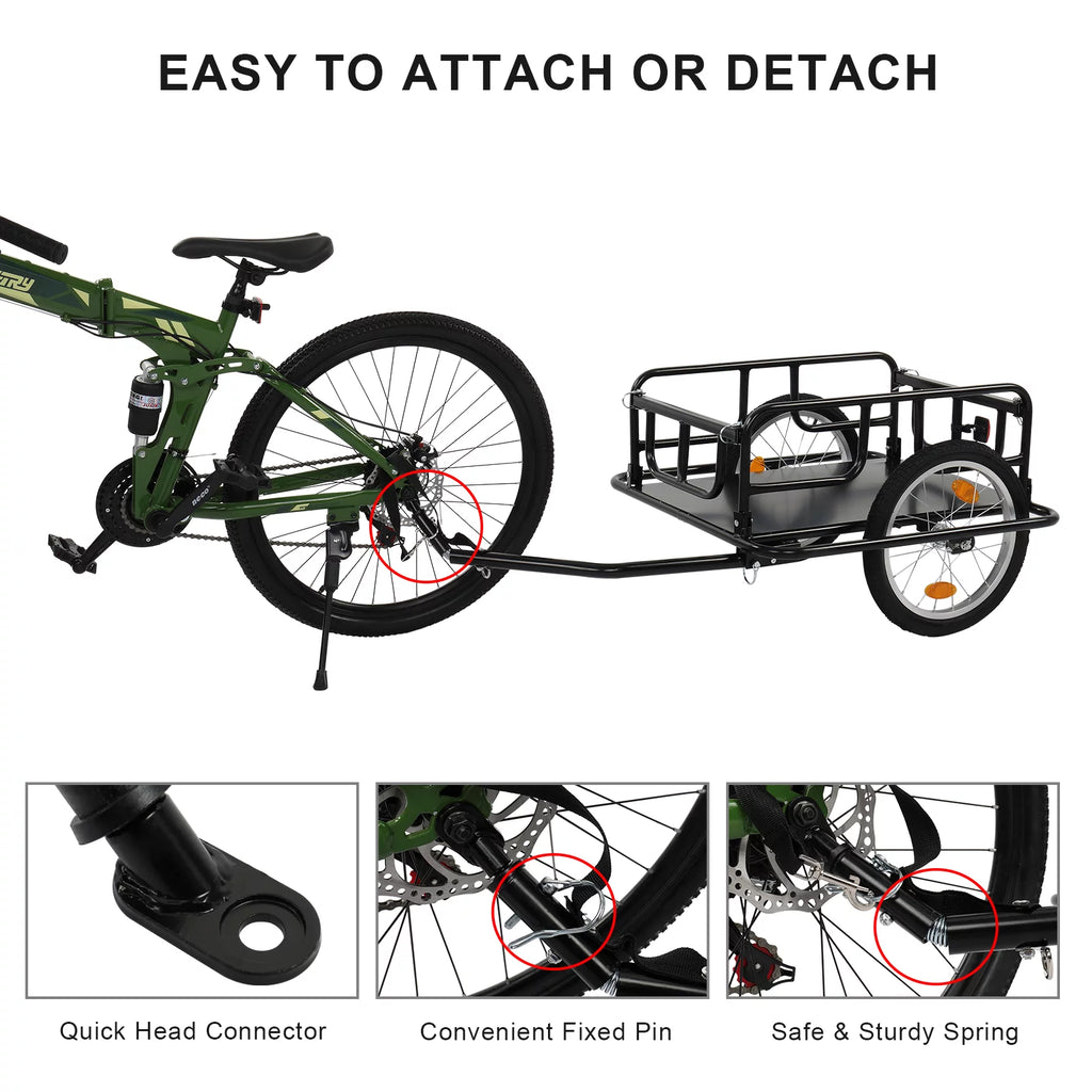 Foldable Bike Cargo Trailer with 16" Wheels L713403
