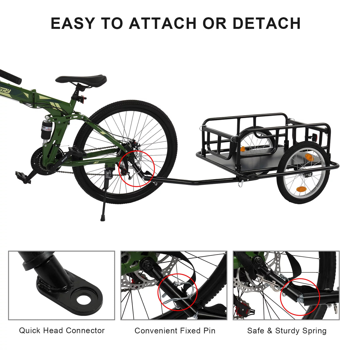 Foldable Bike Cargo Trailer with 16" Wheels L713403