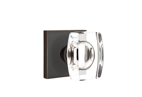 Oil Rubbed Bronze Windsor Crystal Knob with Square Rose Y824553