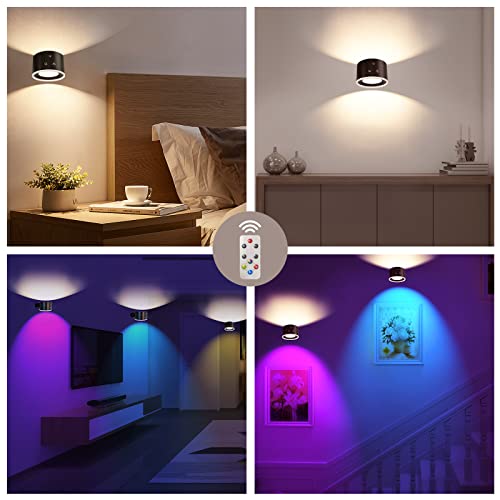 LED Wall Sconces with Rechargeable Battery Operated Dim 3 Brightness Removable Charging 360° Rotate Magnetic Ball Cordless Wall Light H9713