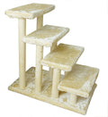 Brown 4-Step Wooden Pet Stairs with Detachable Carpet H723
