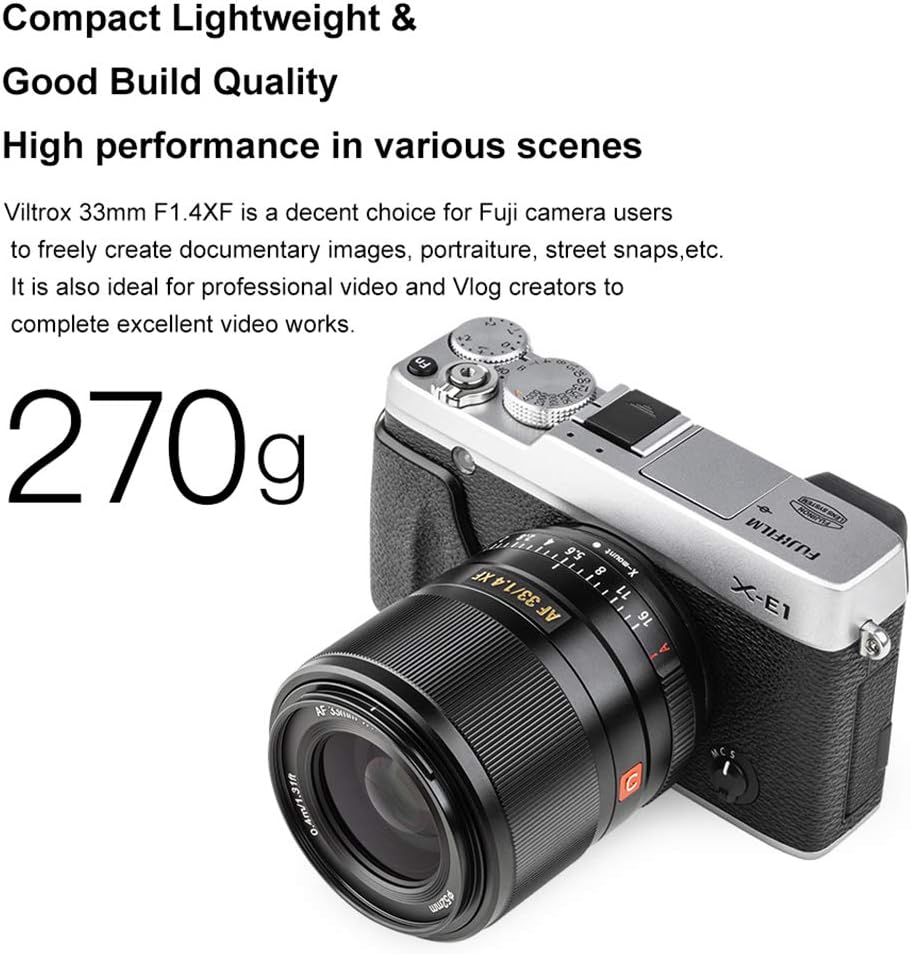 33mm F1.4 Auto-Focus Portrait Lens for Fujifilm X-Mount Camera X82055