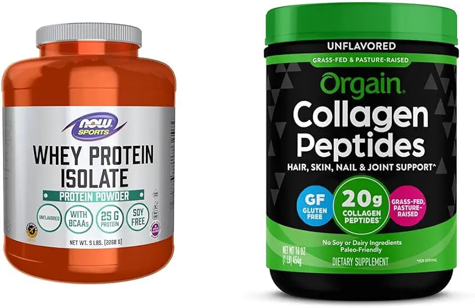Unflavored Whey Protein Isolate Powder and Hydrolyzed Collagen Peptides Powder R4256