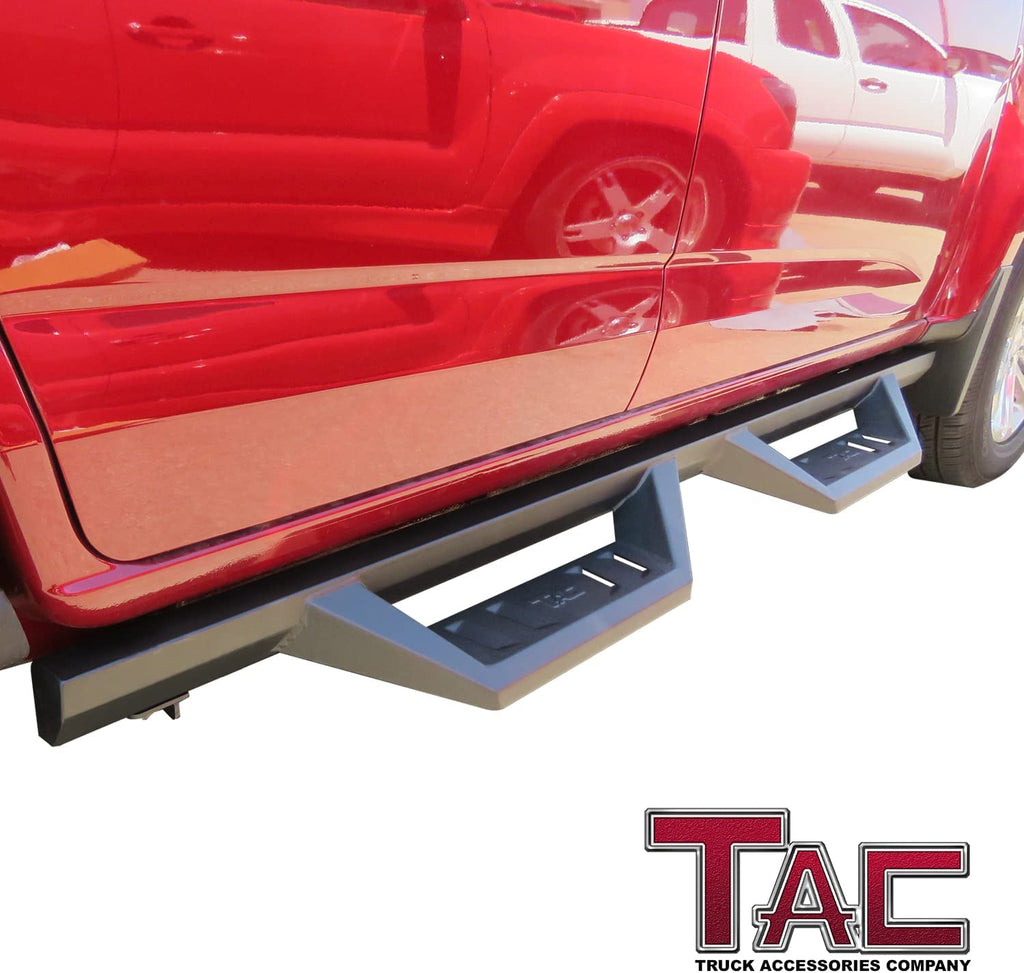 Sidewinder Running Boards for Chevy Colorado GMC Canyon Crew Cab 4" Drop Side Steps Nerf Bars Rock Slider Pickup Truck Fine Texture Black Off-Road Accessories (2pcs) O30486
