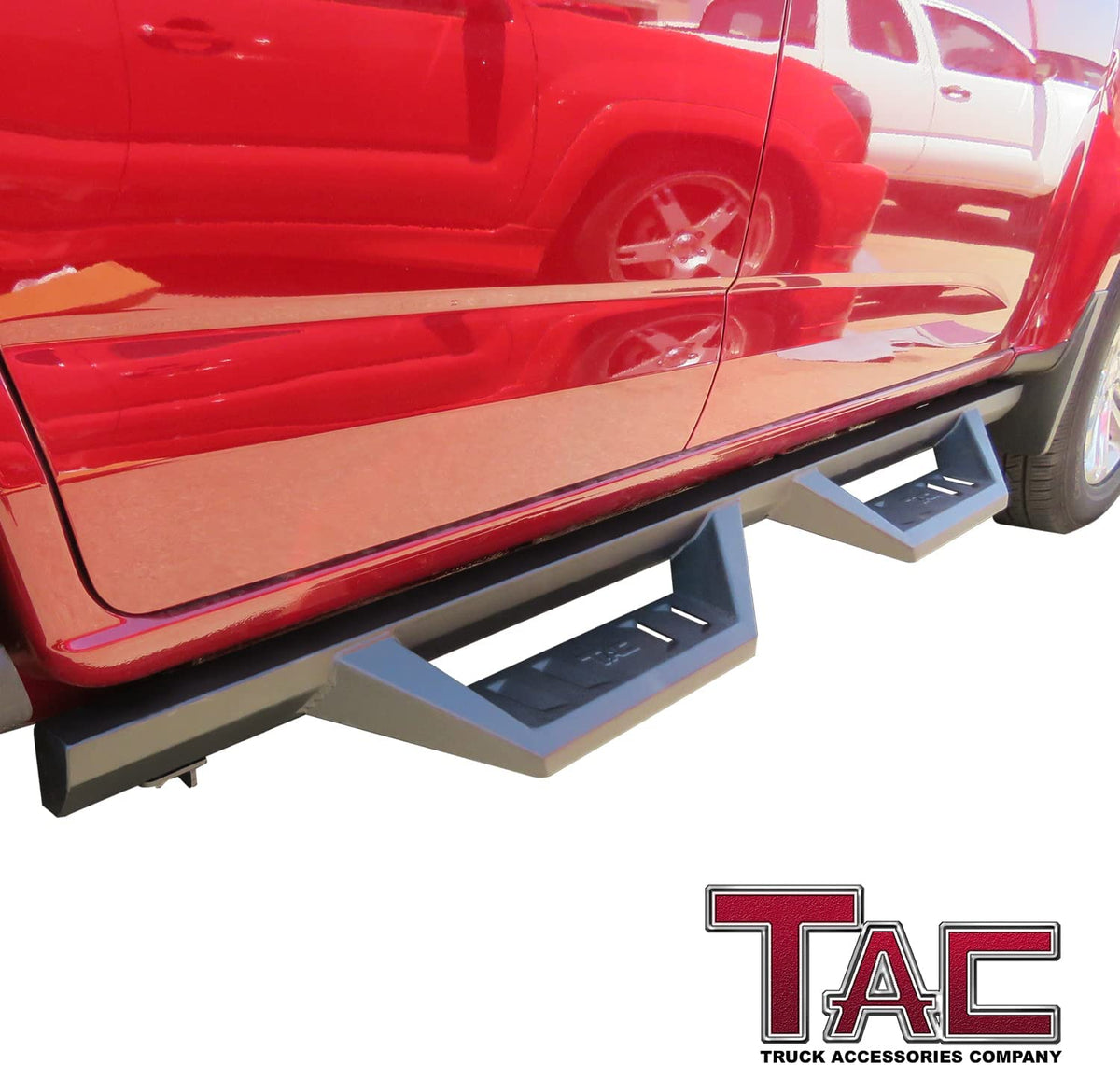 Sidewinder Running Boards for Chevy Colorado GMC Canyon Crew Cab 4" Drop Side Steps Nerf Bars Rock Slider Pickup Truck Fine Texture Black Off-Road Accessories (2pcs) O30486