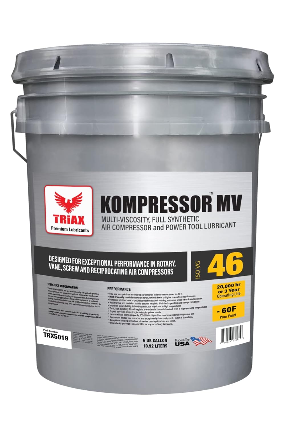 4 Gallon Full Synthetic Air Compressor Oil J57865