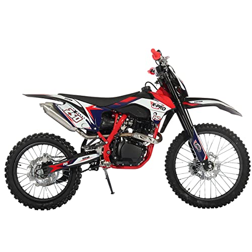 250cc Dirt Bike with LED Light Gas Dirt Bikes Adult Pitbike, Big 21"/18" Wheels D817346