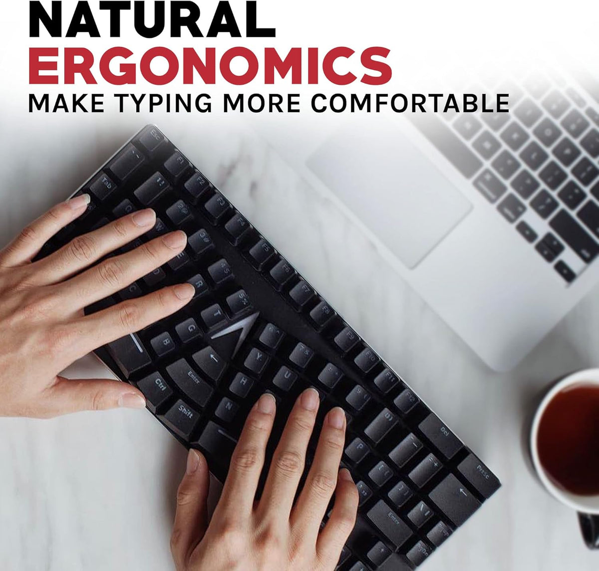 Black Ergonomic Mechanical Keyboard M609