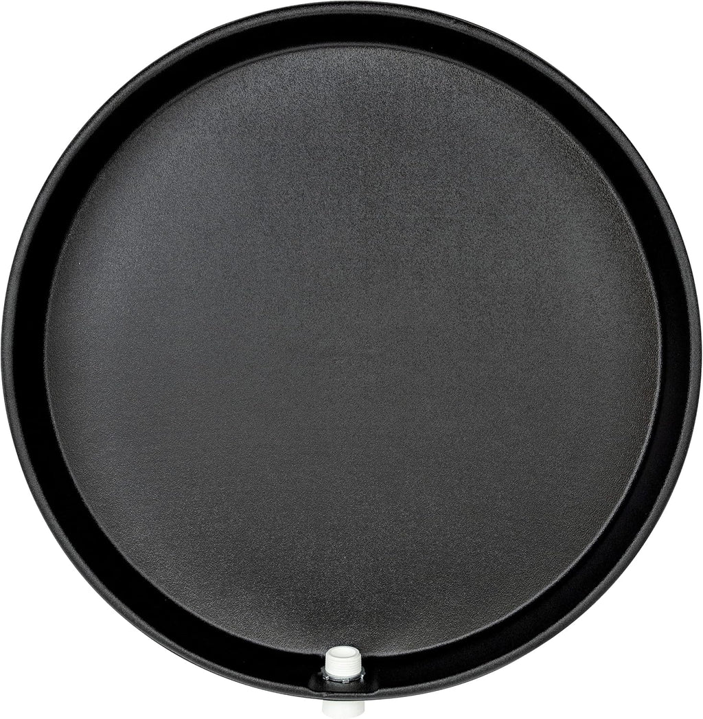 30 Round Black Water Heater Drain Pan with 1 Drain Adapter Fitting I3672
