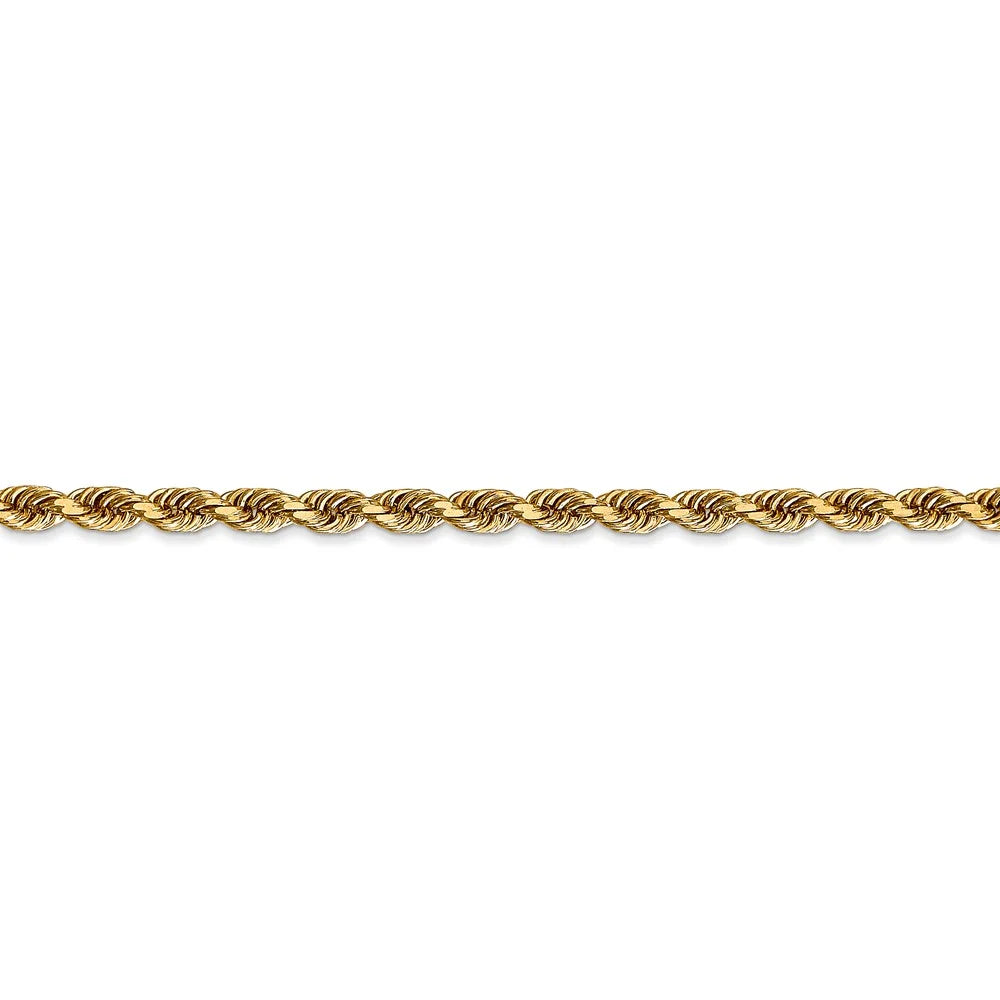14kt Yellow Gold Diamond Cut Rope Chain 24 inch Lobster Clasp X198324