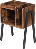 Rustic Brown Stackable End Table with Metal Frame S6655