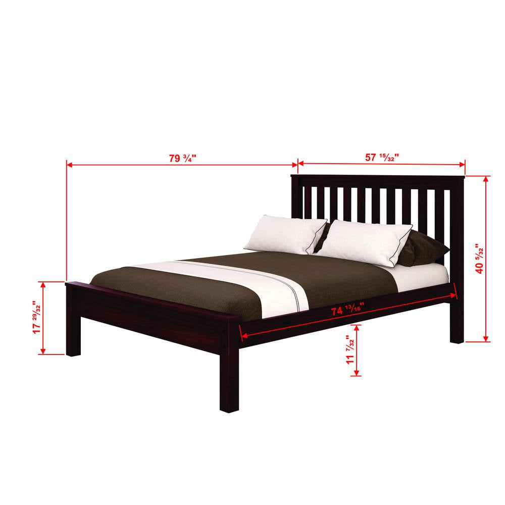 Full Contempo Bed with Trundle Bed Dark Cappuccino Finish U1225