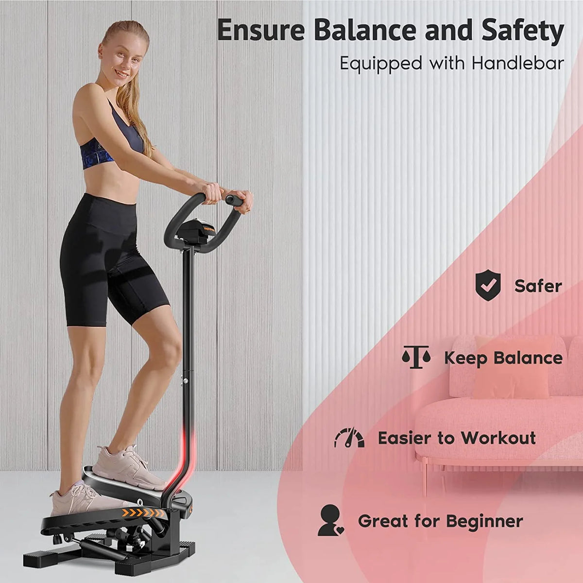 Portable Stair Stepper with Resistance Band D353290