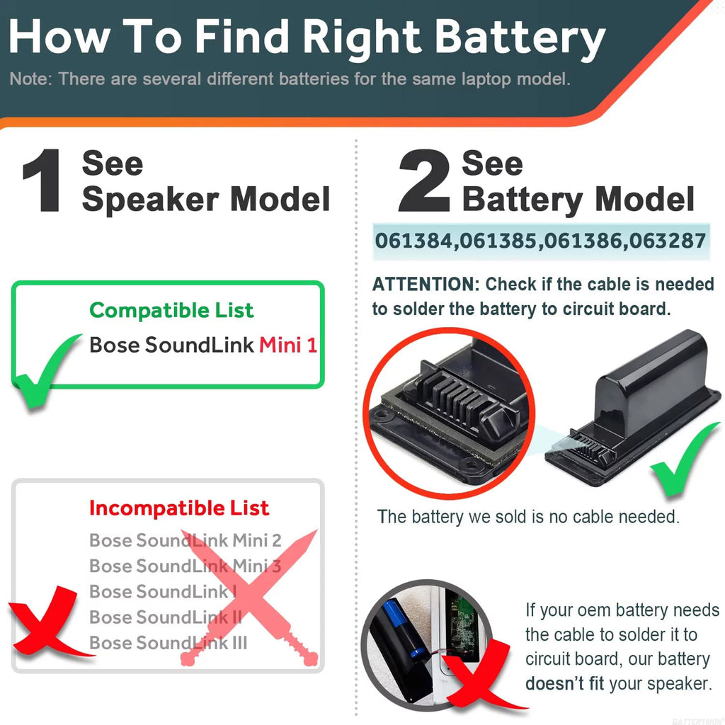 Speaker Battery 7.4V 21.46Wh 2900mAh X930