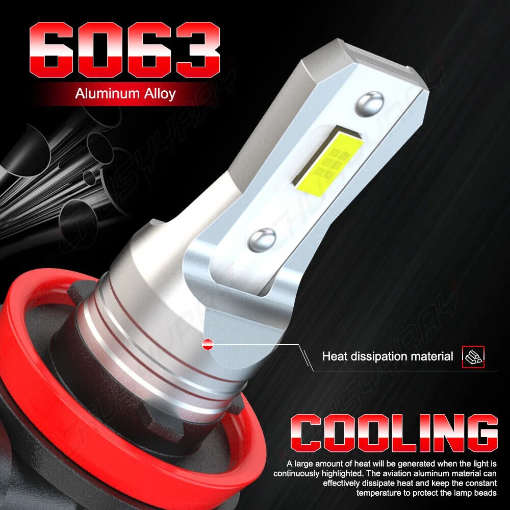 6000K LED Headlights 9008/H13 High Low Beam H11/H8/H9 Fog Lights Bulbs S522