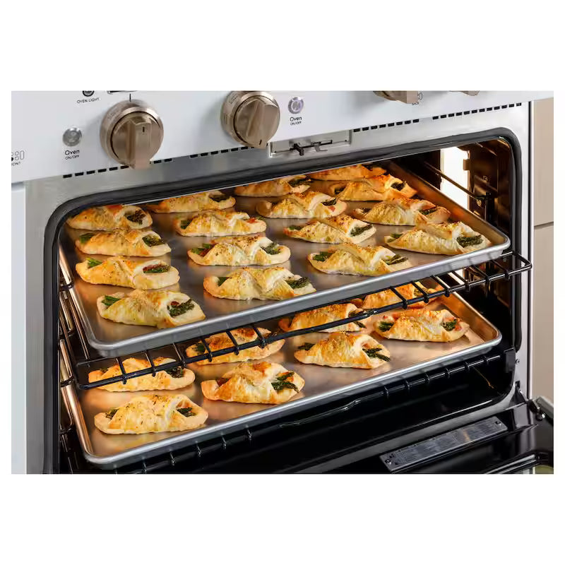 8.25 cu. ft. Smart Double Oven Dual Fuel Range with Self-Cleaning Convection Oven in Stainless Steel L851455