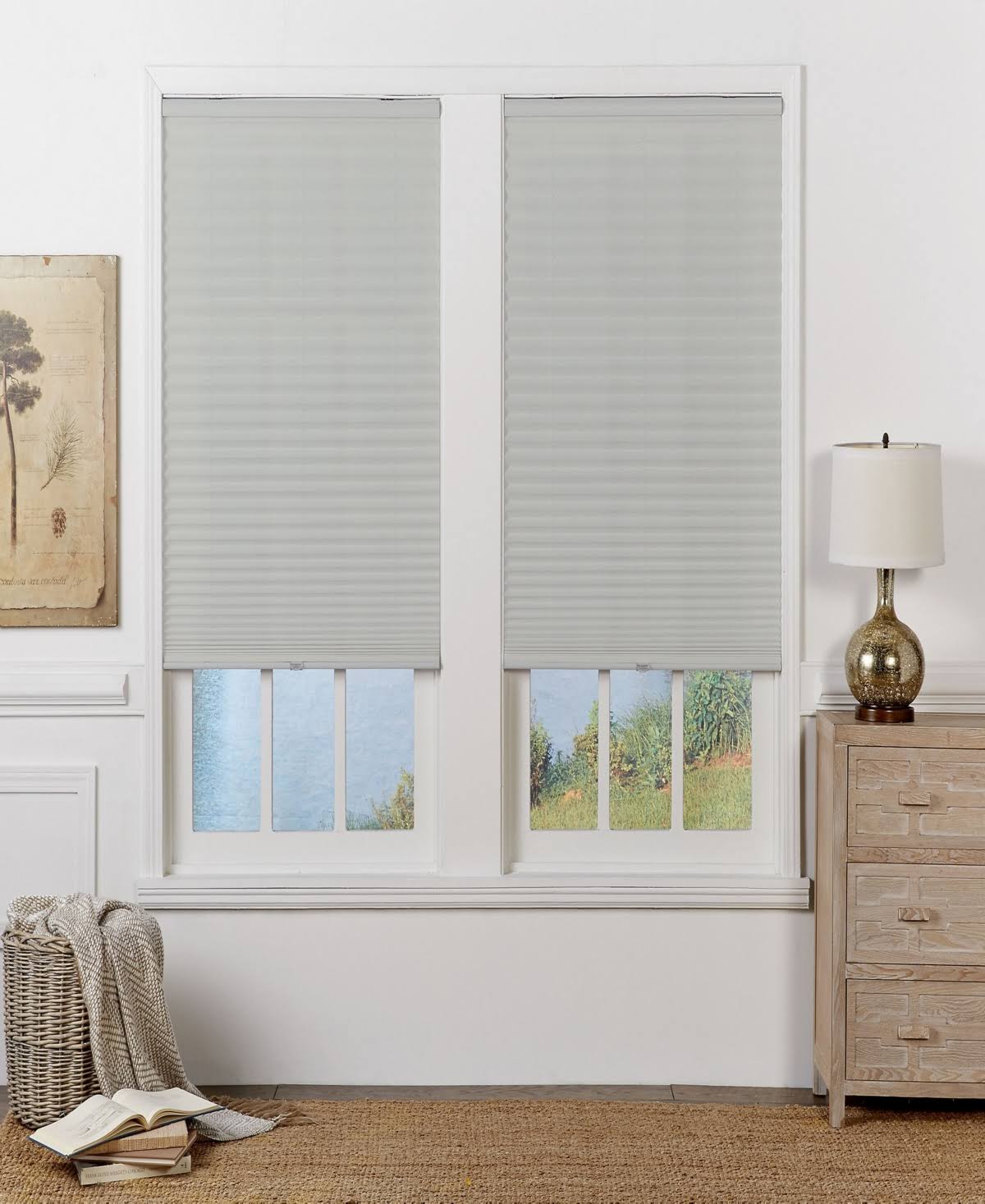 Cordless Light Filtering Pleated Shade, 26x72 - Camel J499206