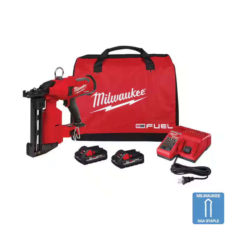 18-Volt Lithium-Ion Brushless Cordless Utility Fencing Stapler Nailer Kit W678