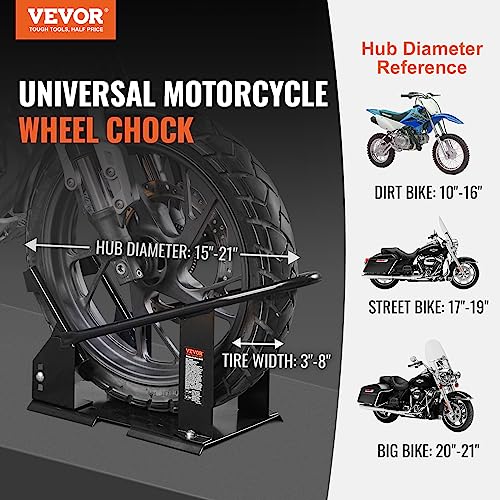 Heavy-Duty Steel Motorcycle Wheel Chock with 3 Adjustable Holes T498