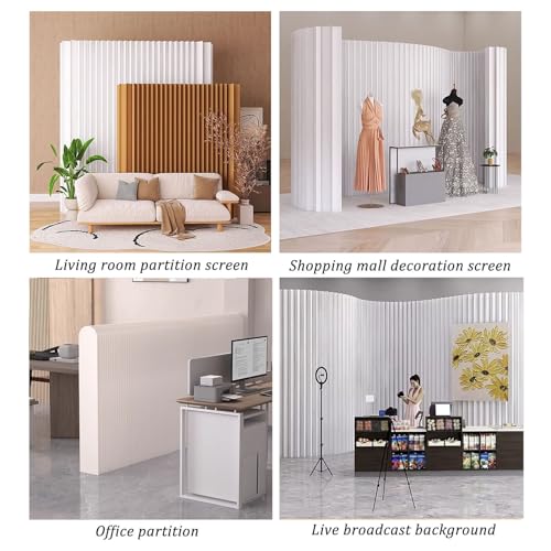 White 3x2m Folding Paper Room Divider X862933
