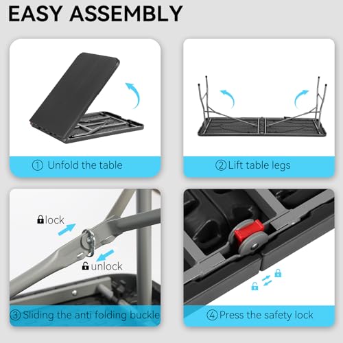 White Plastic Folding Table X1891
