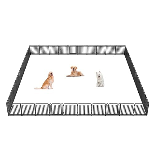 32 Inch 16 Panels Foldable Metal Dog Playpen with Doors O8366