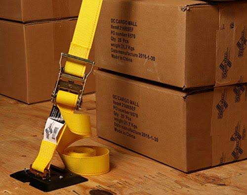 2 x 12 Heavy Duty Yellow Polyester Ratcheting Straps S7142