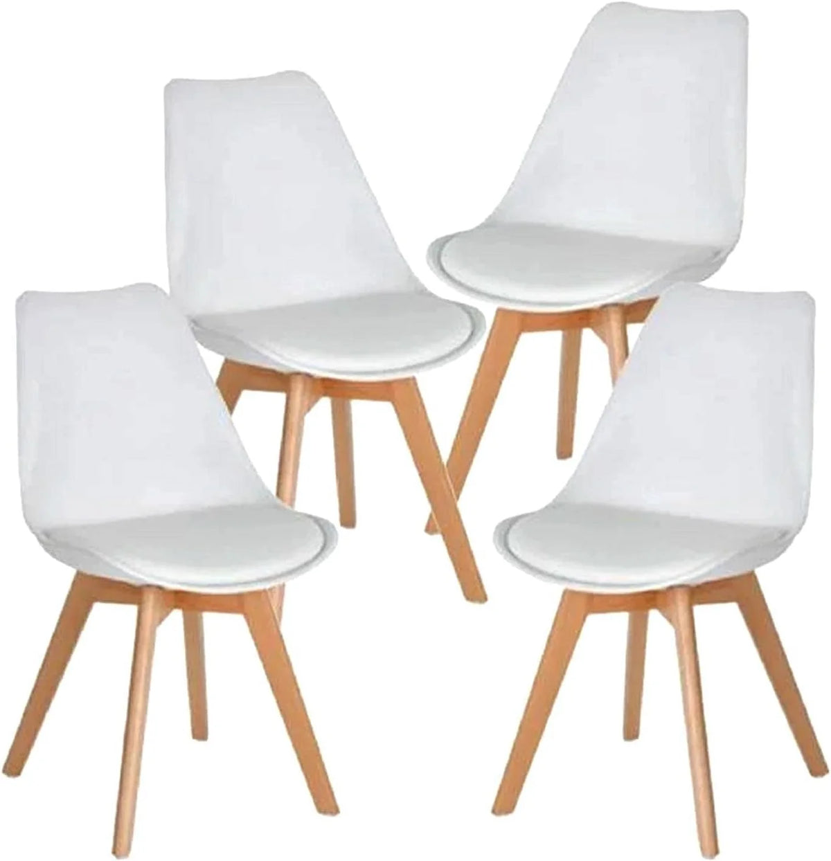 Set of 4 Padded Seat Wooden Legs Dining Chairs G14030