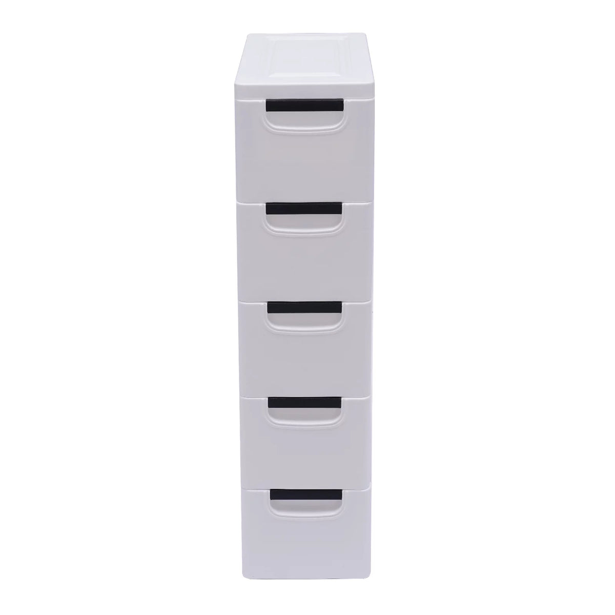 White 5 Drawer Plastic Dresser Storage Cabinet D576878