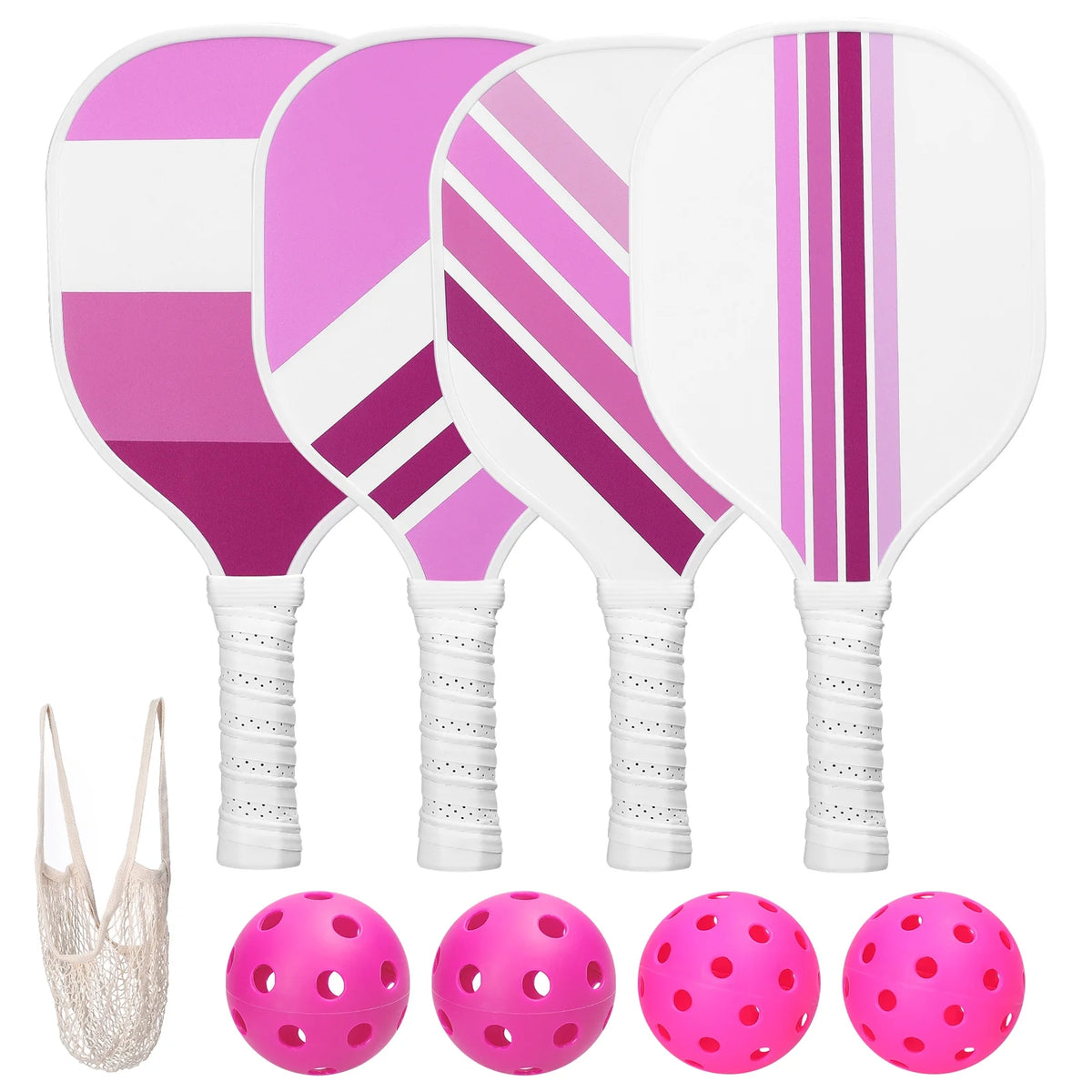 USAPA Approved Pickleball Set of 4 with 4 Balls Pink B400394