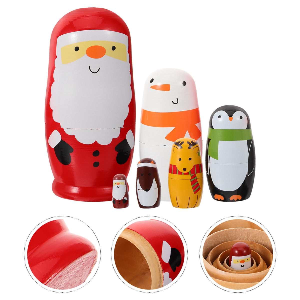 6pcs Handmade Wooden Matryoshka Dolls D67493