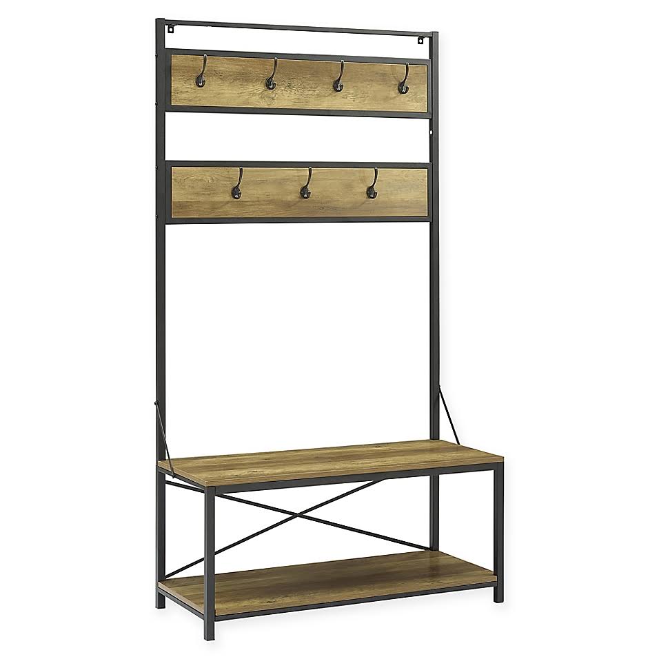 Rustic Oak Hall Tree V51864