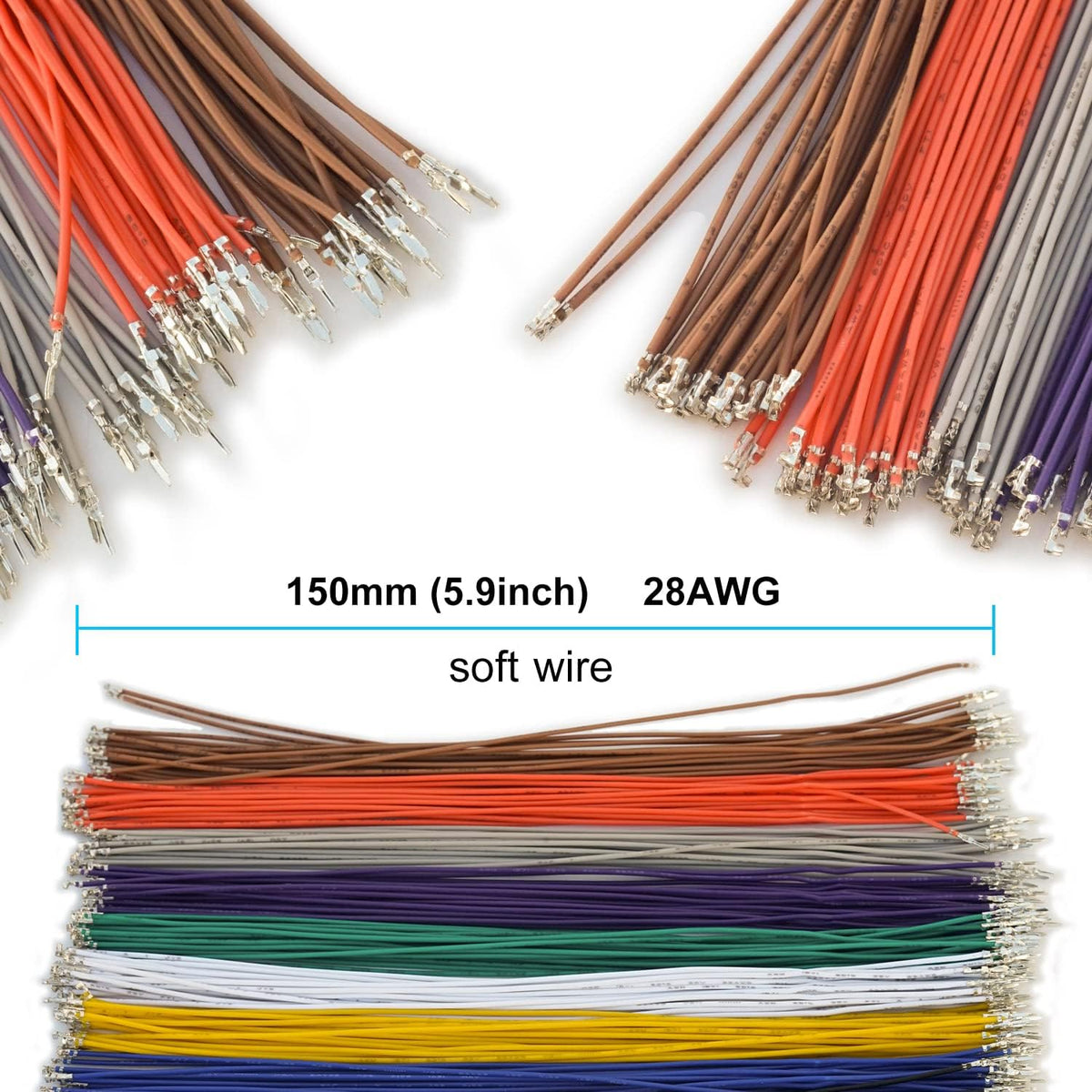MX 1.25 Male Female Connector Kit with Pre-Crimped Cables, 240pcs Connectors and 200pcs 28AWG Cable S860