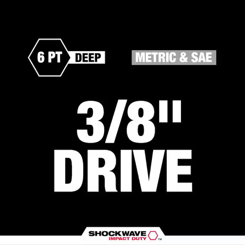 3/8 in. Drive SAE and Metric 6 Point Impact Socket Set (86-Piece) Q160064