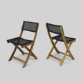 2pk Acacia Wood Foldable Patio Bistro Chairs Teak Q149
