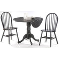 Black Drop Leaf Table with 2 Windsor Chairs N800
