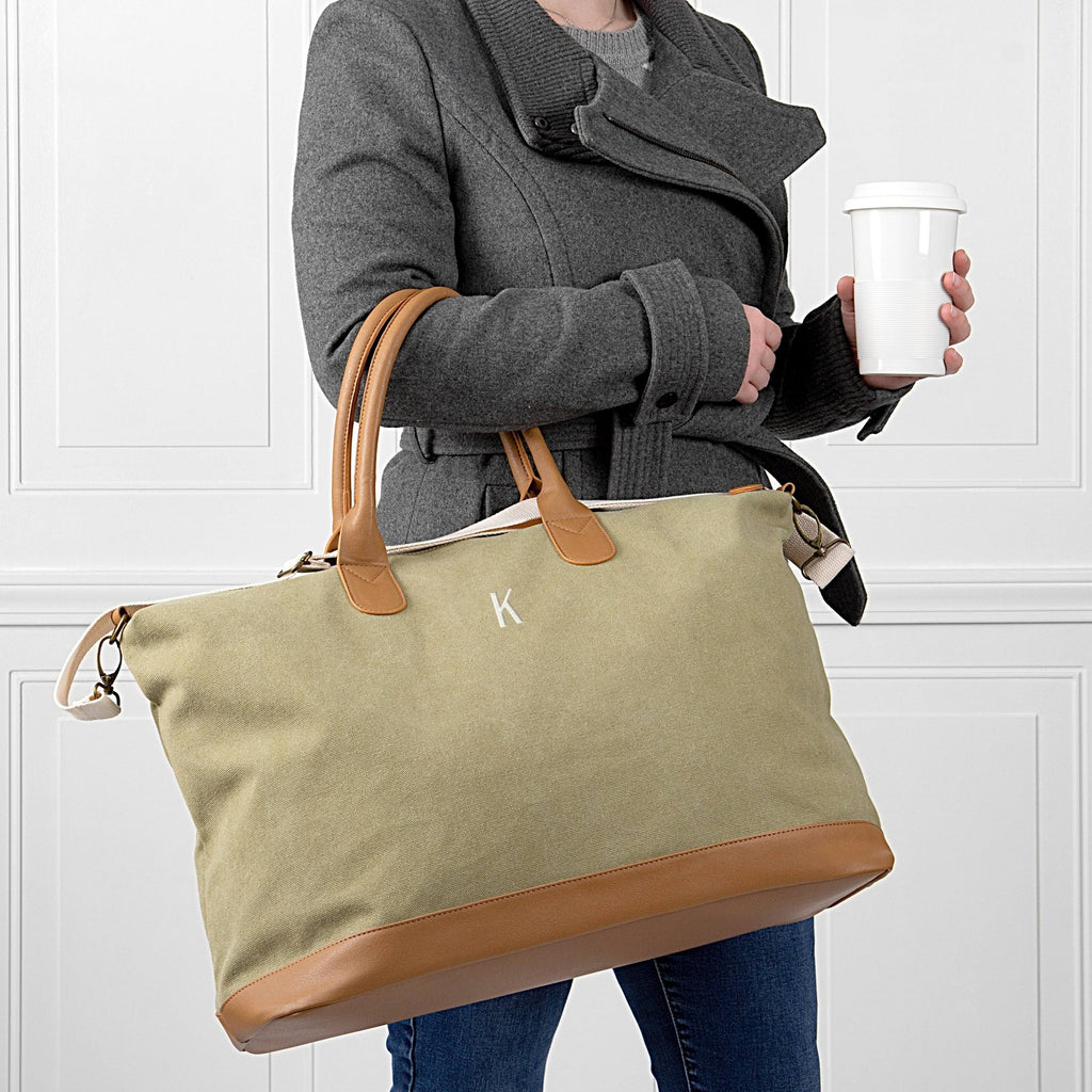 Green Washed Canvas Weekender Y29154
