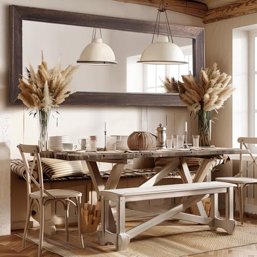 Rustic Farmhouse Full Length Mirror, 64"x21" Wood Frame Floor Mirror H495595