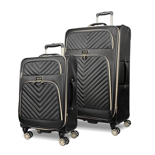 Black 24-Inch Quilted Luggage T626