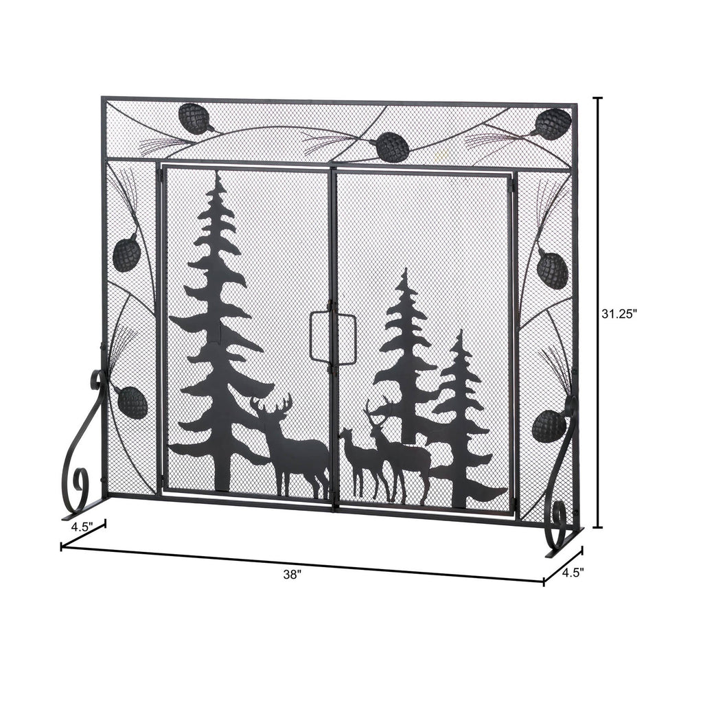 Black Fireplace Screen F4754
